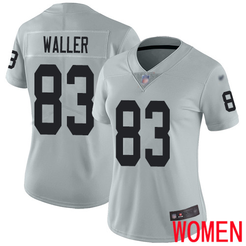Oakland Raiders Limited Silver Women Darren Waller Jersey NFL Football #83 Inverted Legend Jersey->women nfl jersey->Women Jersey